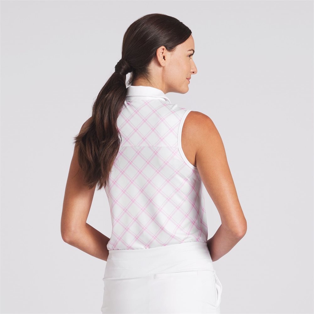 Women's CLOUDSPUN Plaid Sleeveless Polo