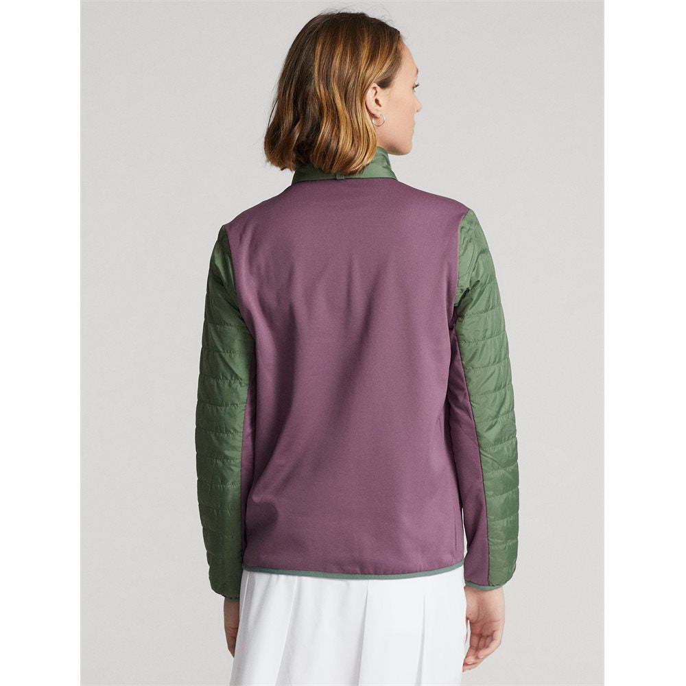 Women's Quilted Woven Icon Fleece 1/4 Zip Hybrid ColorBlock Jacket Midlayer