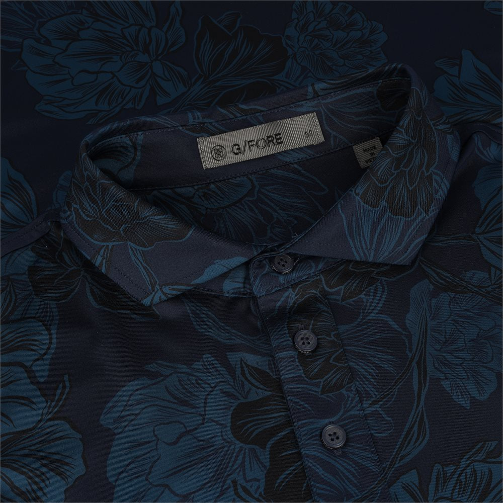 Stamped Floral Tech Jersey Polo