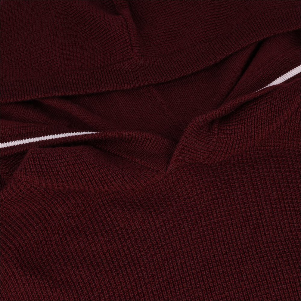 Waffle Stitch Merino Wool Hooded Sweater