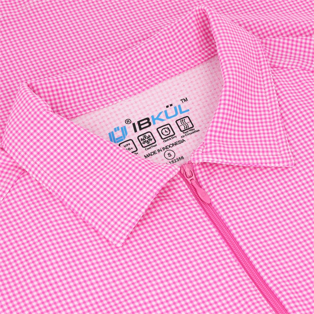 Women's Sleeveless Polo - Mini Check Print