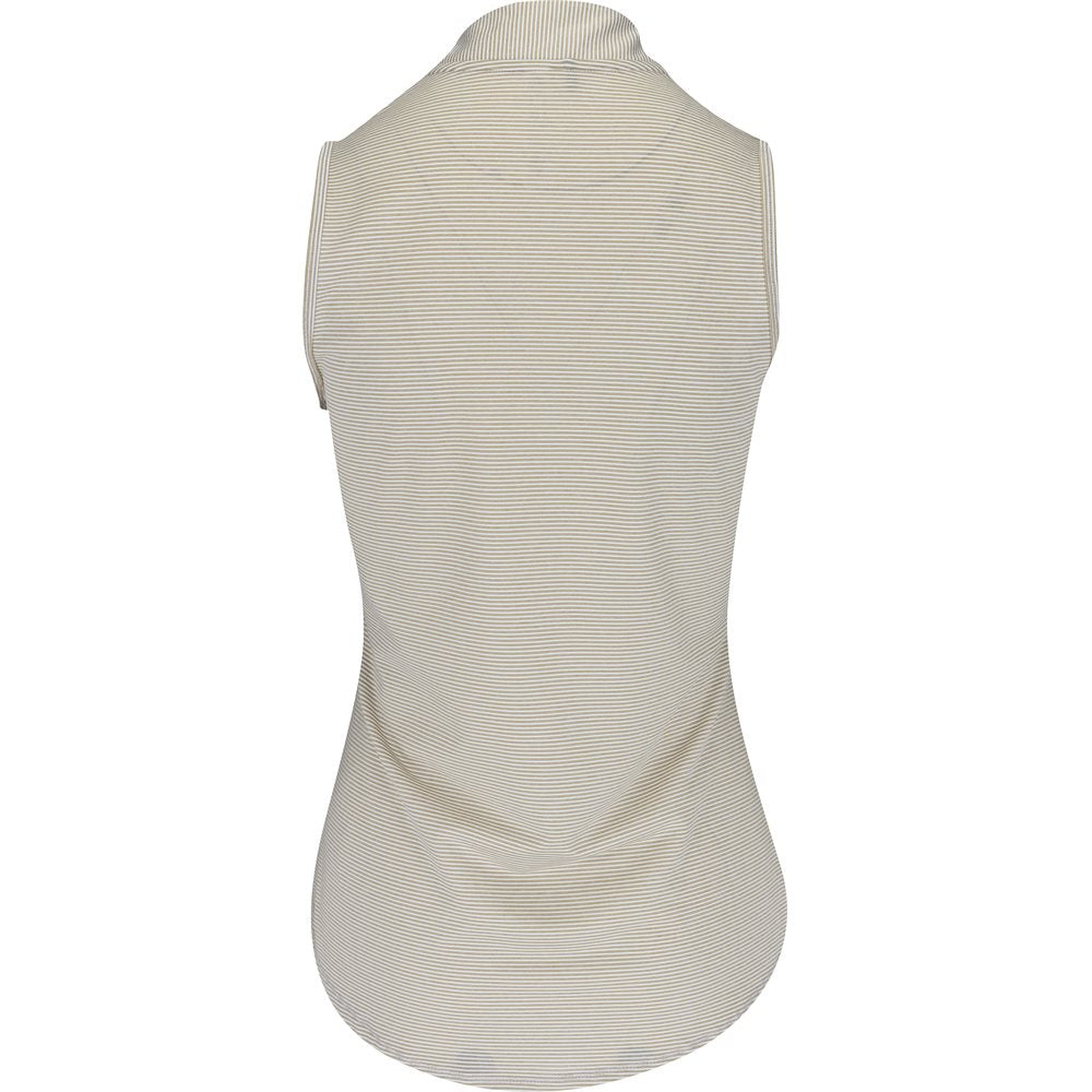 Women's Two-Color Ottoman Sleeveless 1/2 Zip Golf Polo