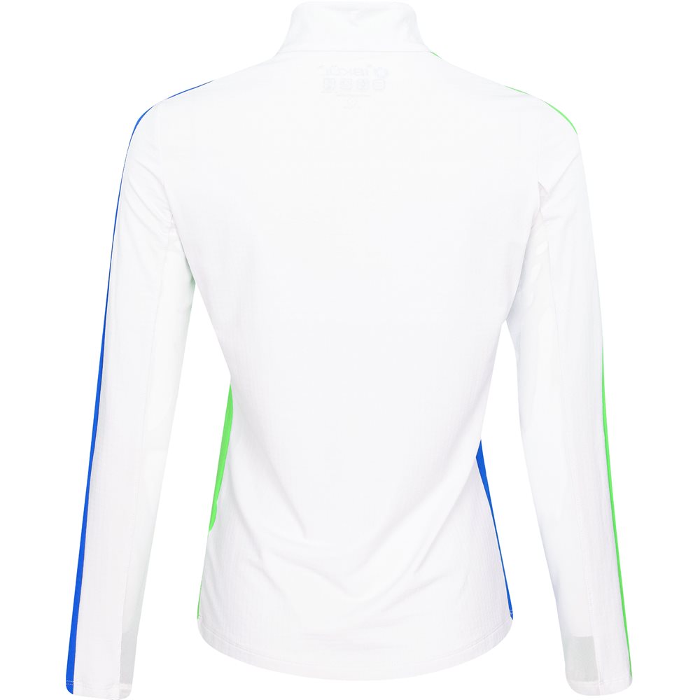 Women's Long Sleeve 1/4 Zip Mock Neck Top - Color Block Print