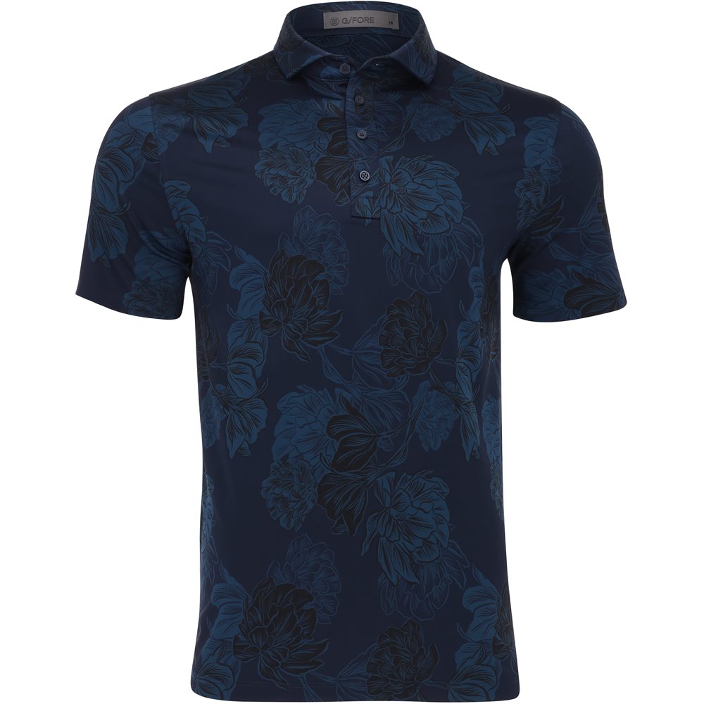 Stamped Floral Tech Jersey Polo