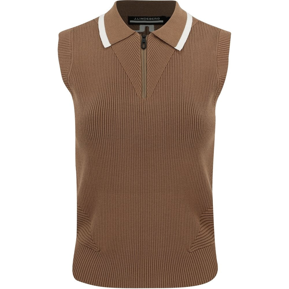 Women's Ramona Knitted Sleeveless 1/4 Zip Polo