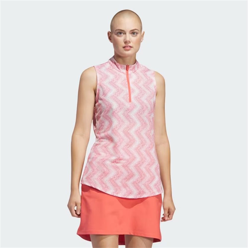 Women's Ultimate365 Ottoman Printed 1/4 Zip Sleeveless Polo