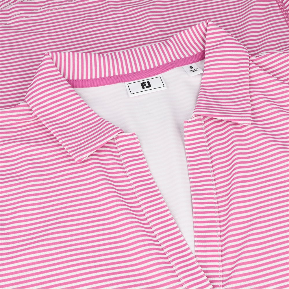 Women's Stripe Open Placket Sleeveless Polo