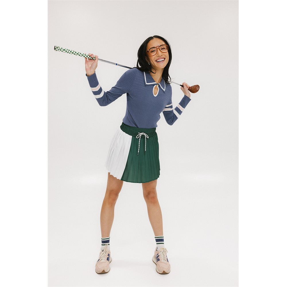 Women's Alice Ribbed Keyhole Long Sleeve Polo