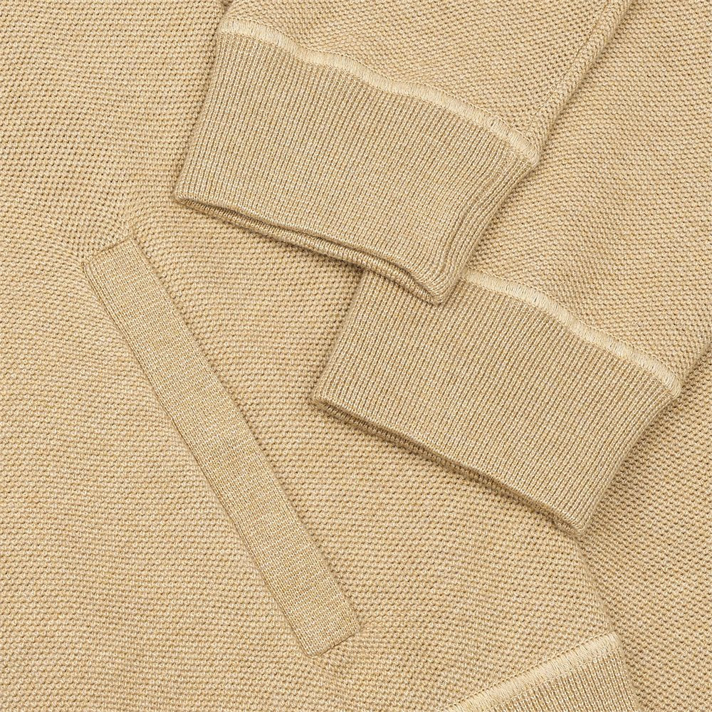 Mesh-Knit Cotton Full Zip Cardigan