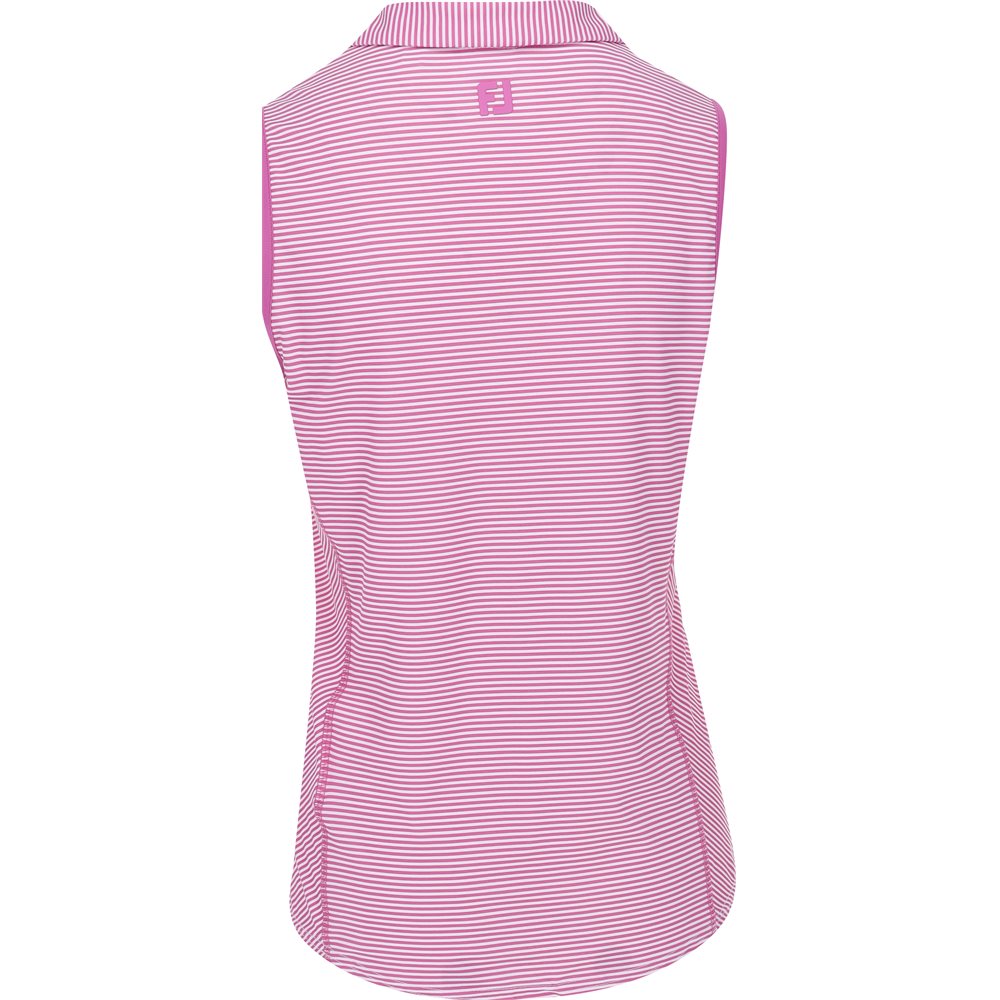Women's Stripe Open Placket Sleeveless Polo