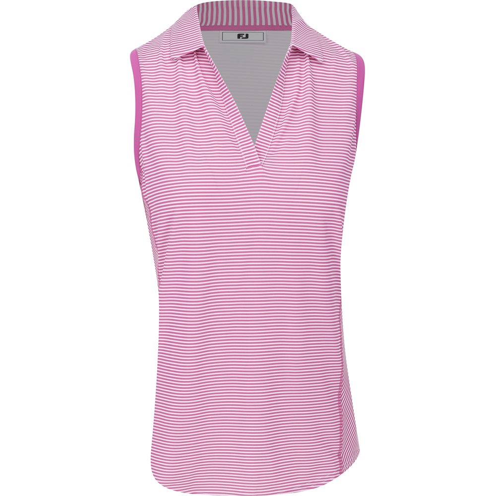 Women's Stripe Open Placket Sleeveless Polo - Previous Season