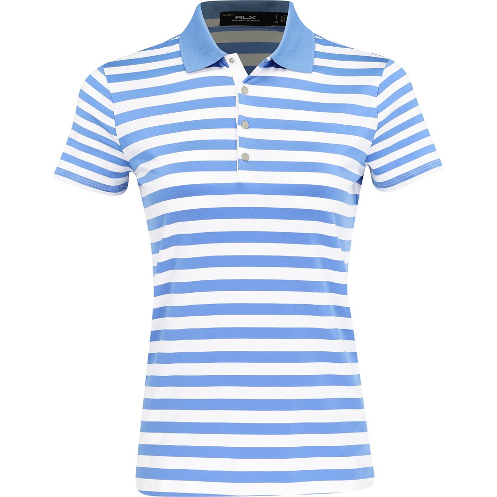 Women's Lightweight Airflow Tailored Fit White Stripe Polo
