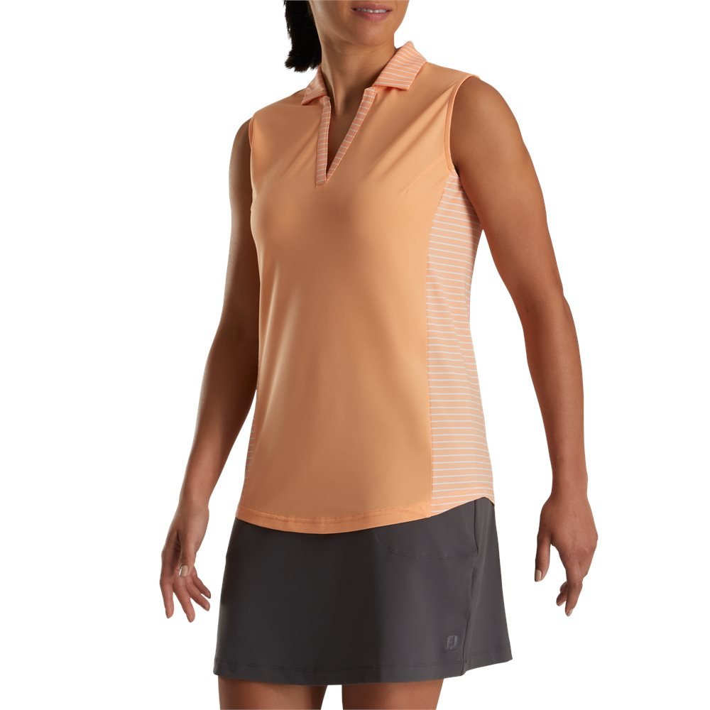 Women's Sleeveless Open Placket Polo - Fairway Styles