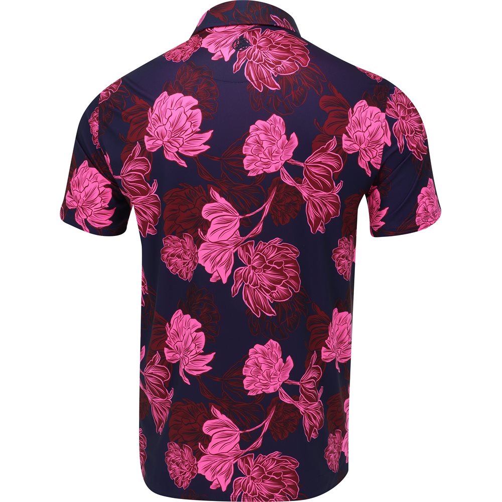 Stamped Floral Tech Jersey Polo