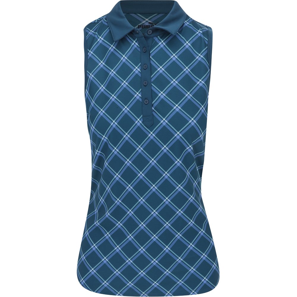 Women's CLOUDSPUN Plaid Sleeveless Polo