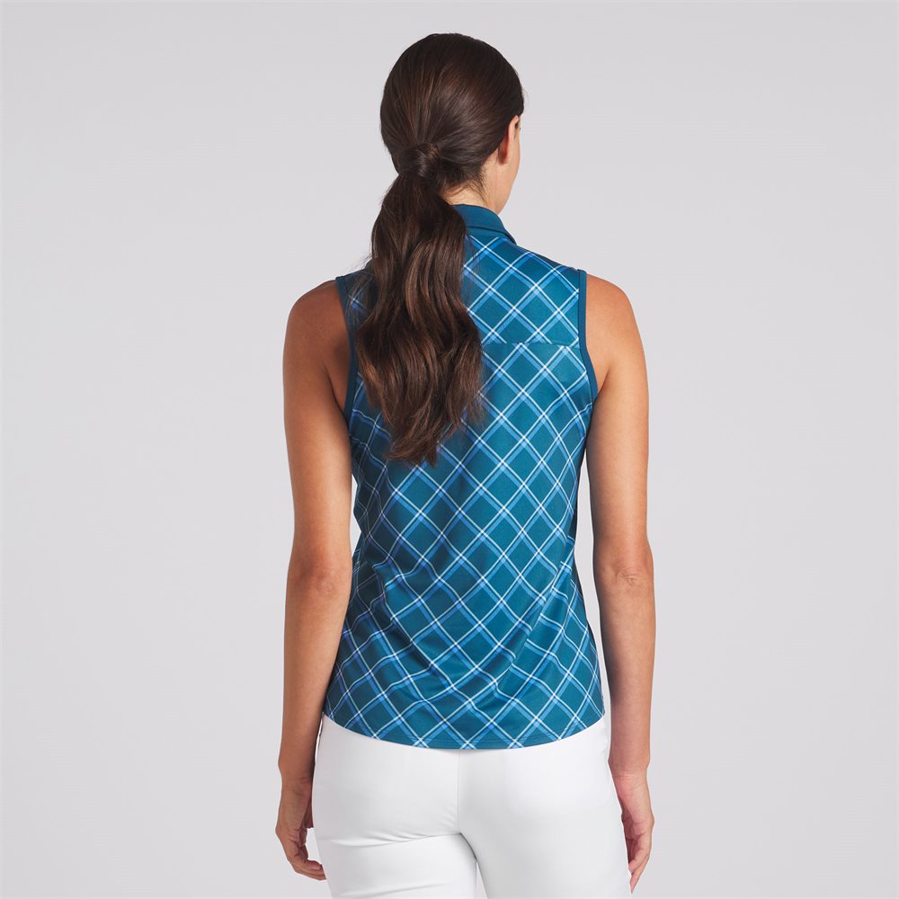 Women's CLOUDSPUN Plaid Sleeveless Polo