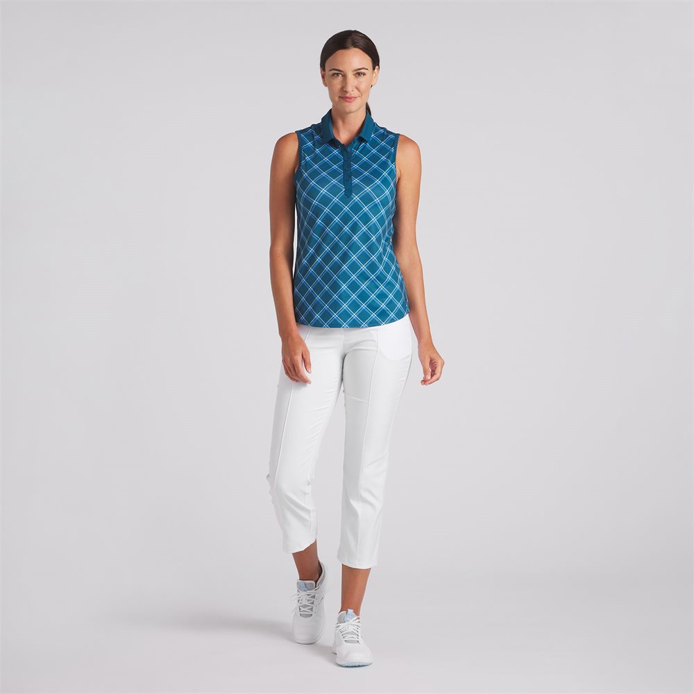 Women's CLOUDSPUN Plaid Sleeveless Polo