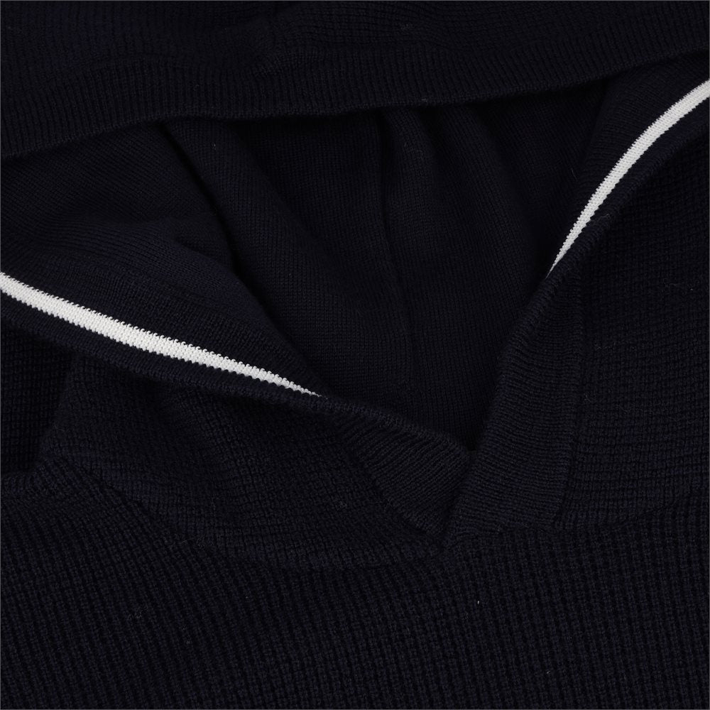 Waffle Stitch Merino Wool Hooded Sweater