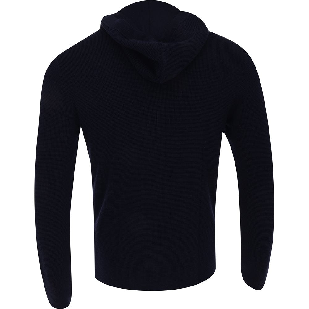 Waffle Stitch Merino Wool Hooded Sweater