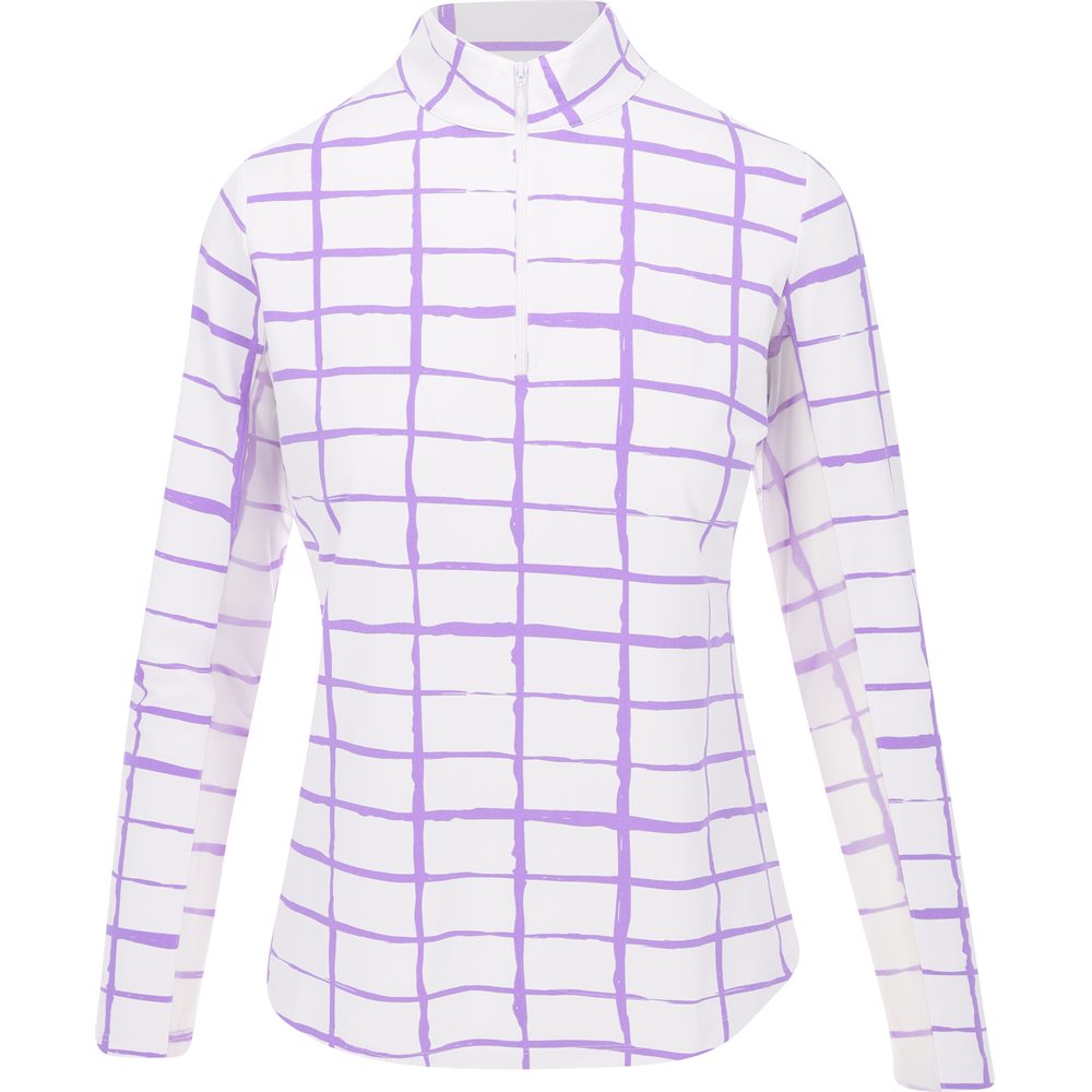 Women's Cordova Print Long Sleeve 1/4 Zip Mock Neck Top