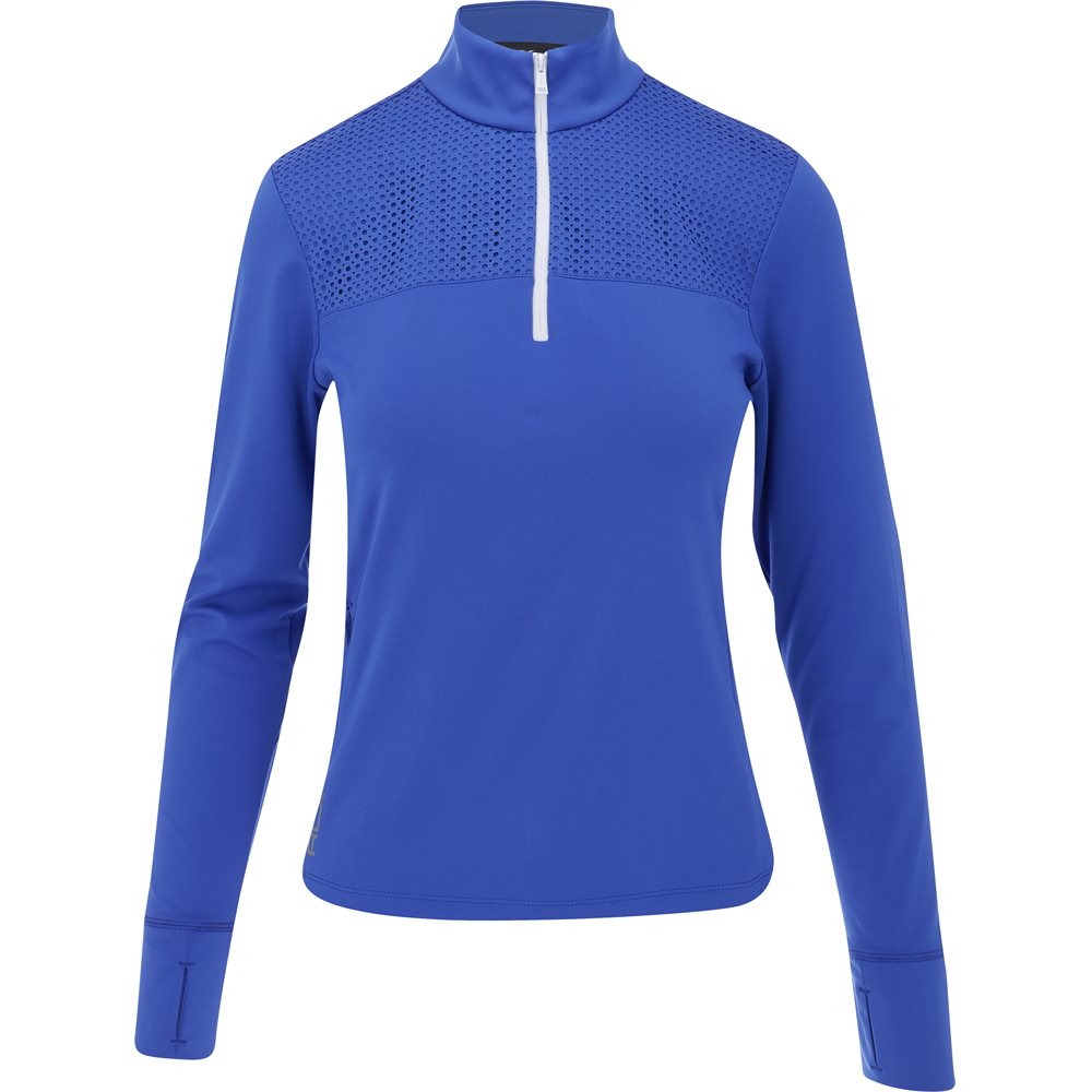 Women's Polyester Interlock 1/4 Zip w/  Eyelet Detail Pullover
