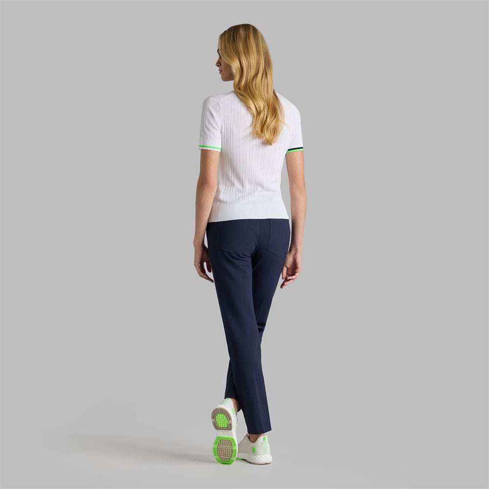 Women's Ribbed Cotton Blend Sweater Polo - Fairway Styles