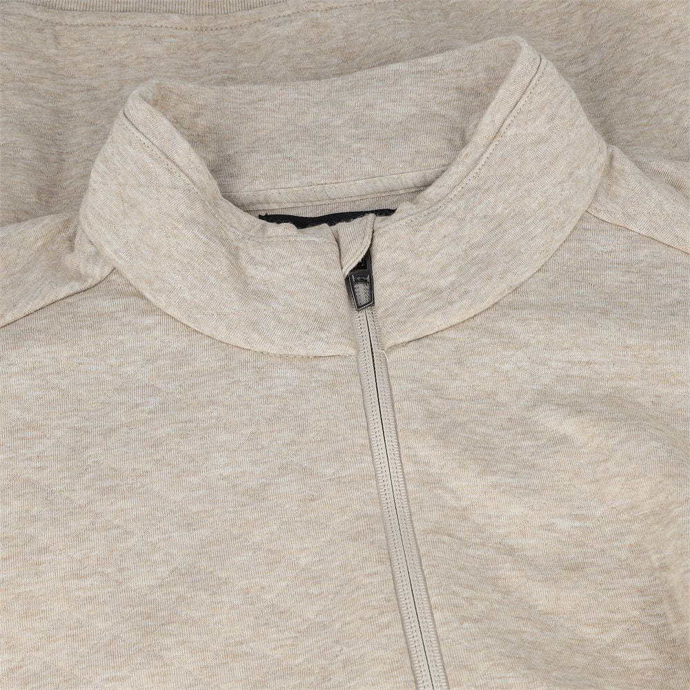 Quilted Double-Knit 1/4 Zip Mock Neck Sweatshirt