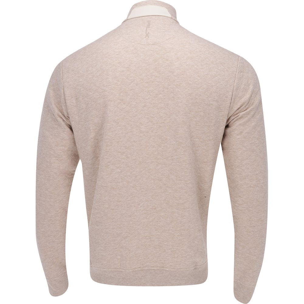 Quilted Double-Knit 1/4 Zip Mock Neck Sweatshirt