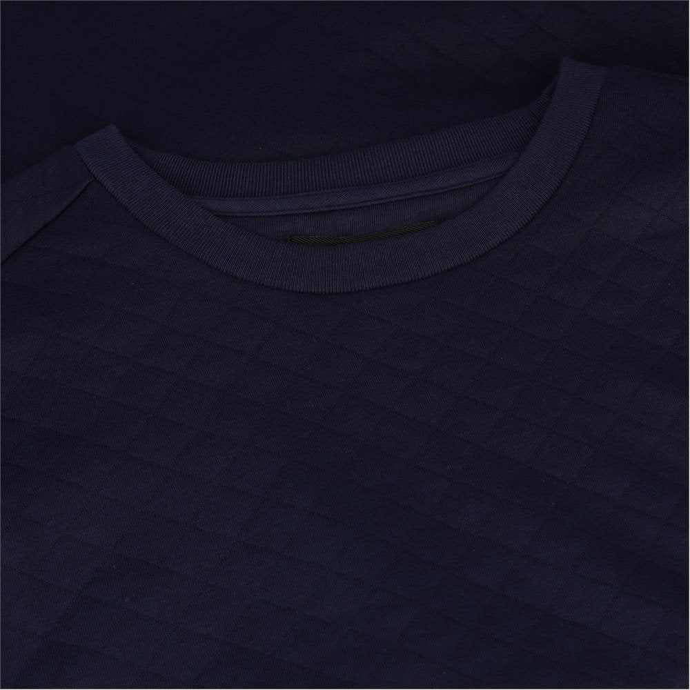 Quilted Double-Knit 1/4 Zip Mock Neck Sweatshirt