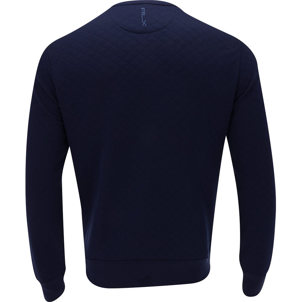Quilted Double-Knit 1/4 Zip Mock Neck Sweatshirt