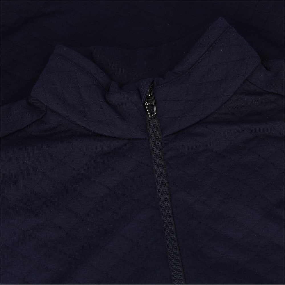 Quilted Double Knit 1/4 Zip On Seam Pocket Midlayer