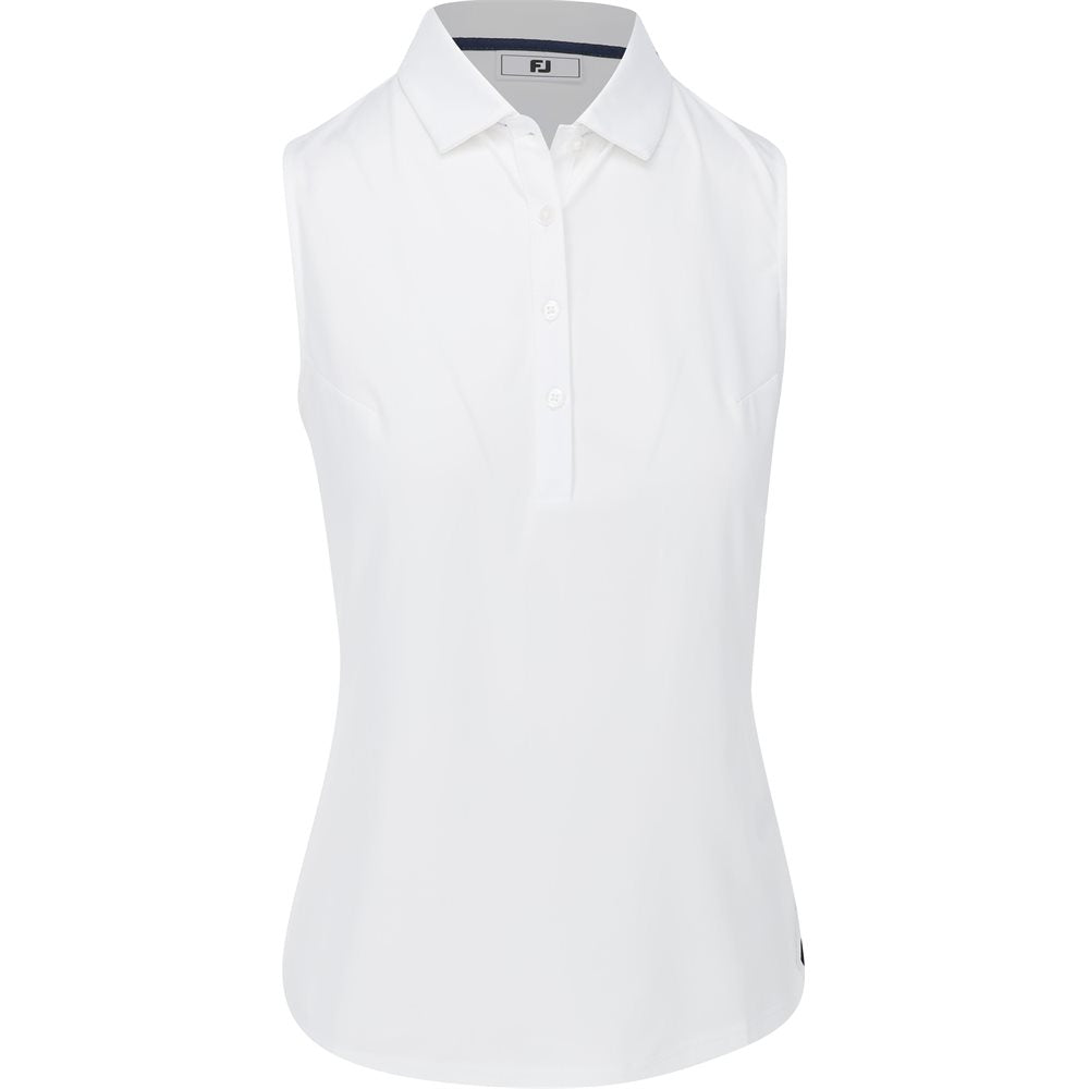 Women's Solid Lisle Sleeveless Polo