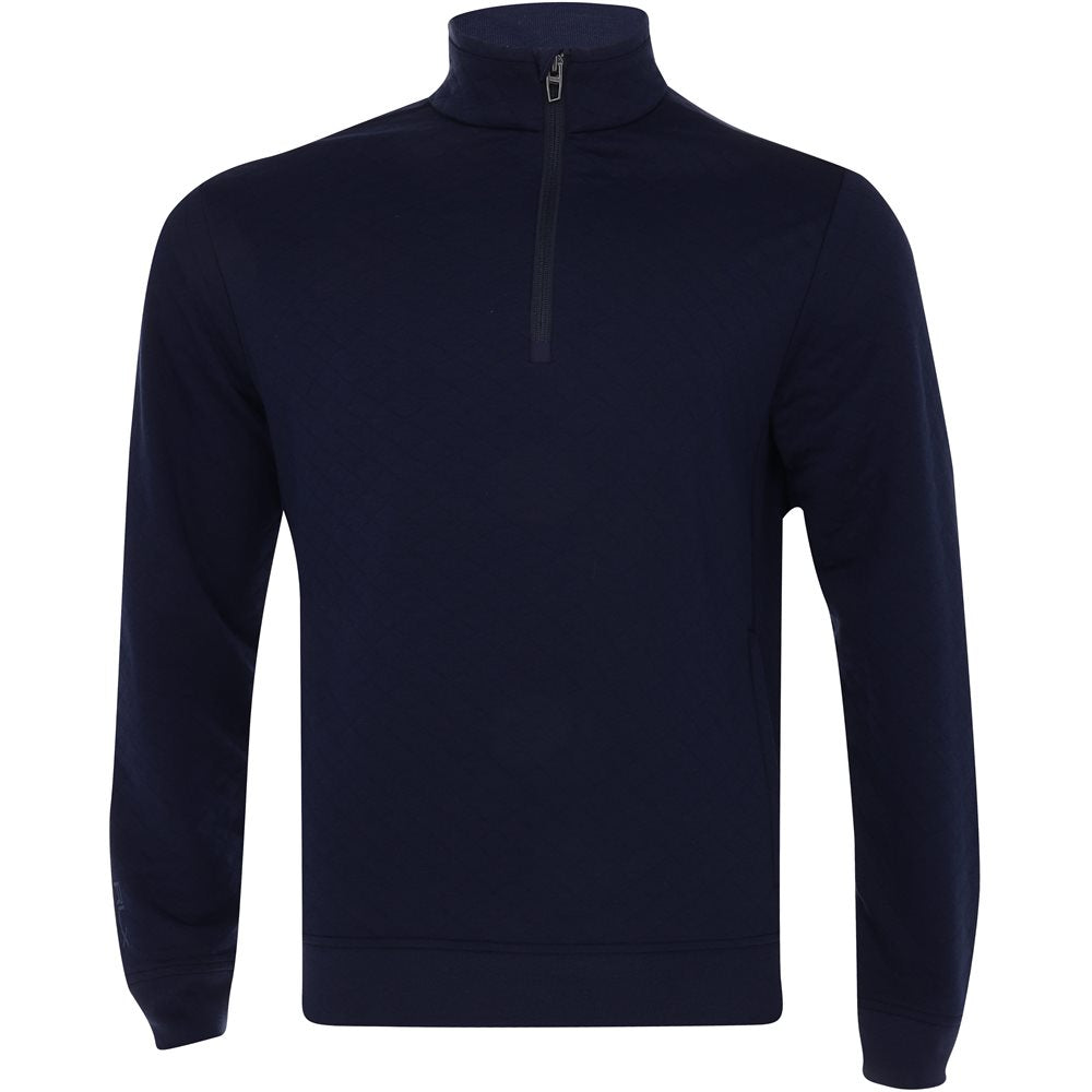 Quilted Double Knit 1/4 Zip On Seam Pocket Midlayer