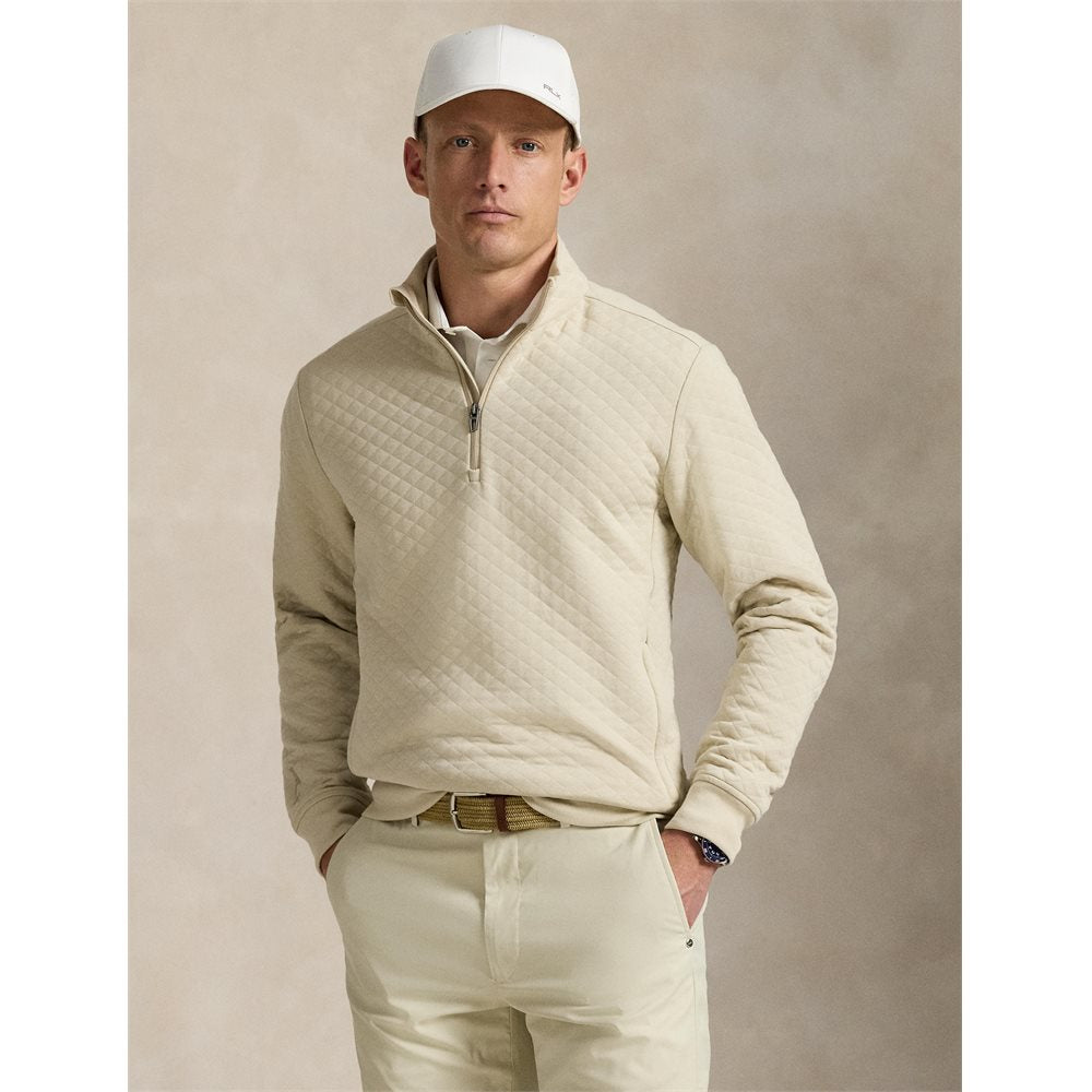 Quilted Double-Knit 1/2 Zip Pullover
