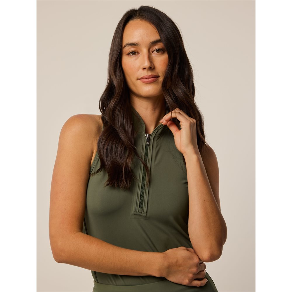 Women's Vesta Sleeveless 1/4 Zip Blade Collar Top