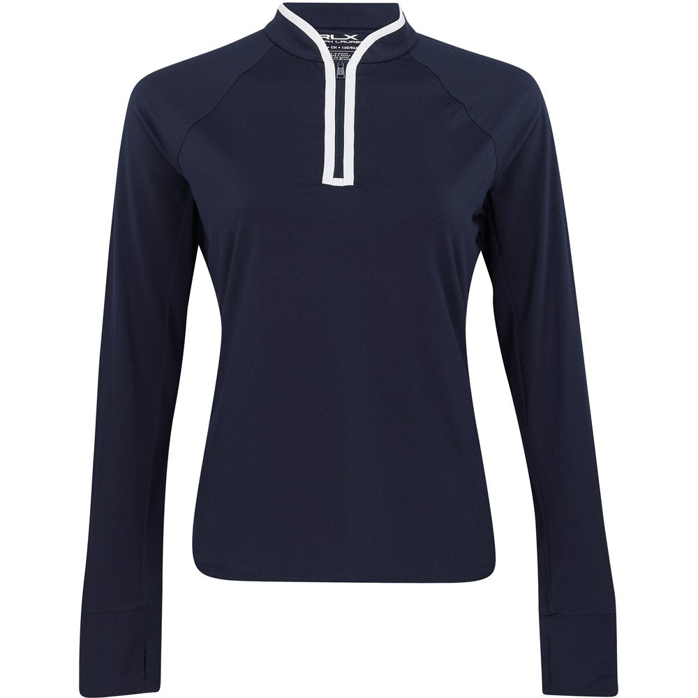 Women's Stretch Peached Jersey 1/4 Zip Low Collar Midlayer