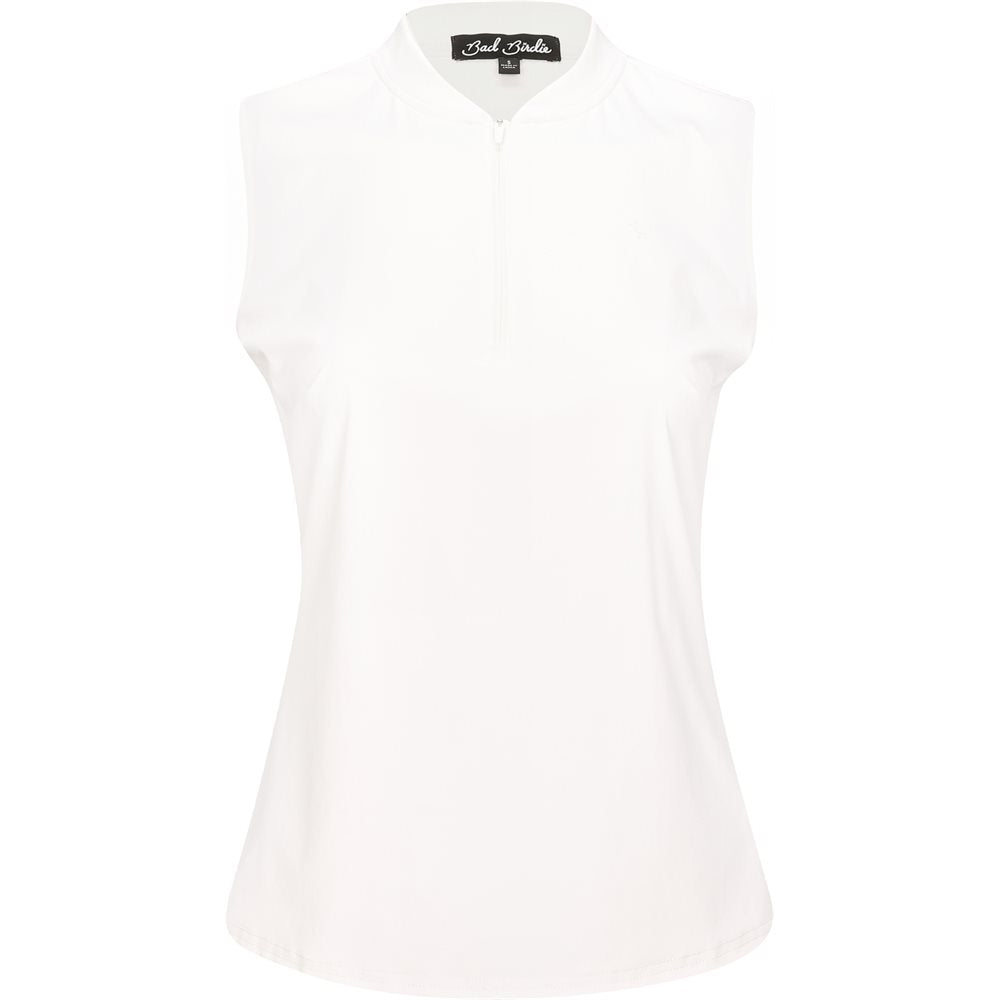 Women's Sleeveless 1/4 Zip Blade Collar Polo