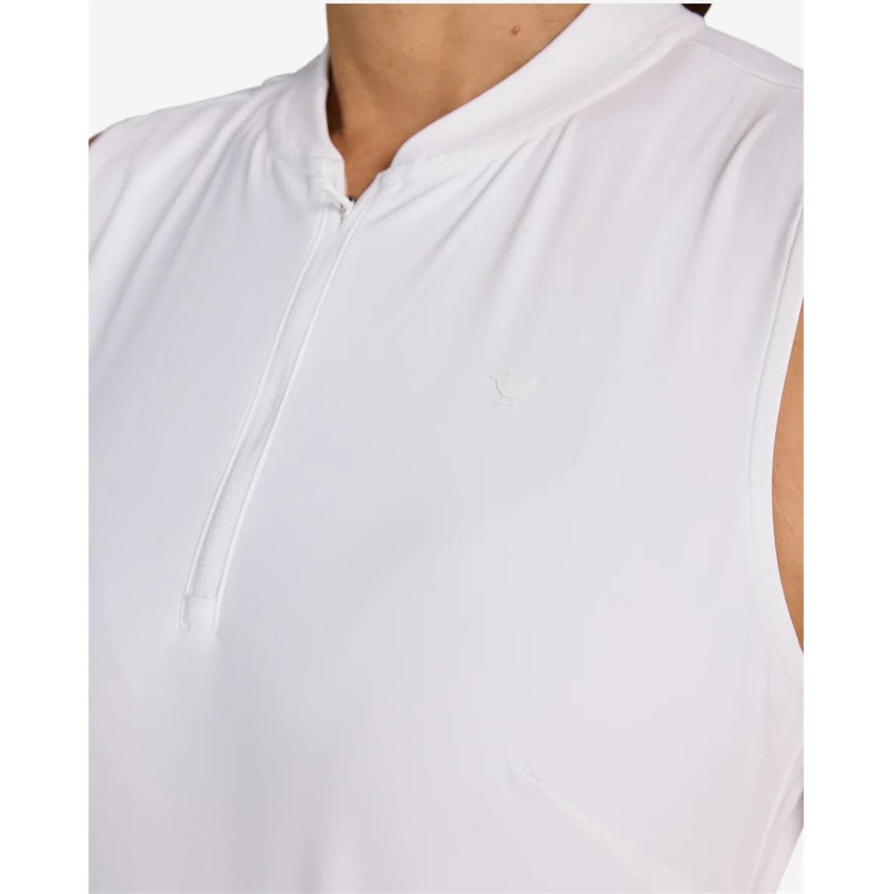 Women's Sleeveless 1/4 Zip Blade Collar Polo