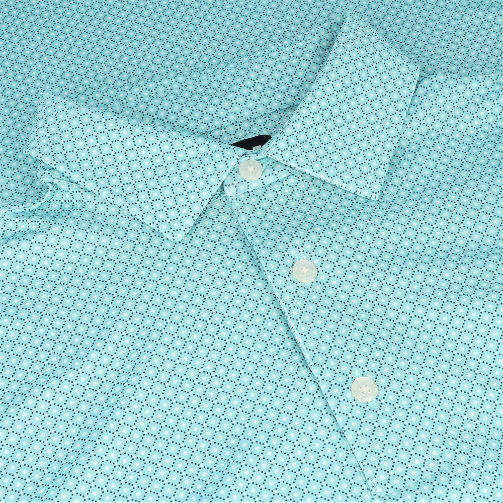 Lisle Dot Geo Print Self Collar Golf Polo - Previous Season