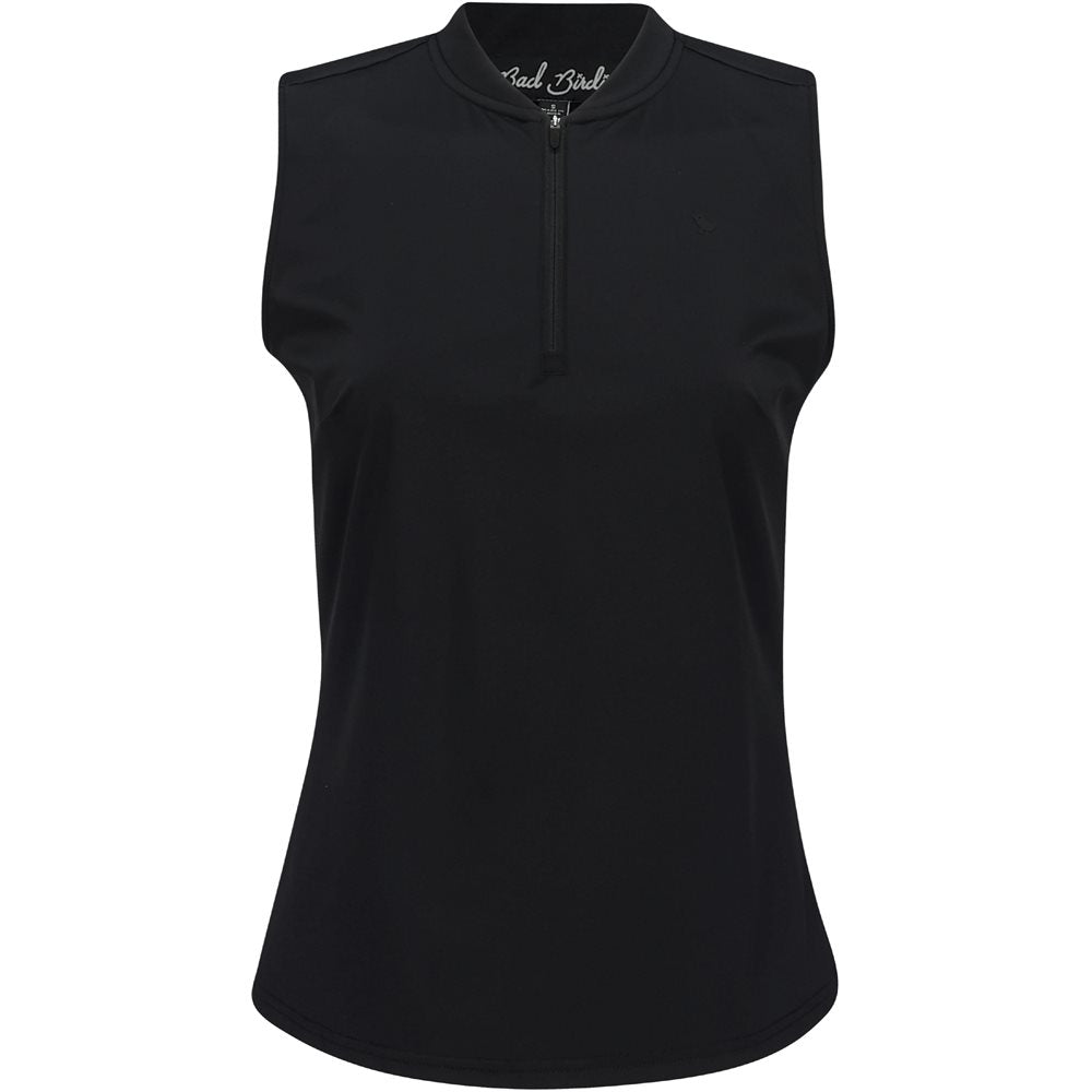 Women's Sleeveless 1/4 Zip Blade Collar Polo