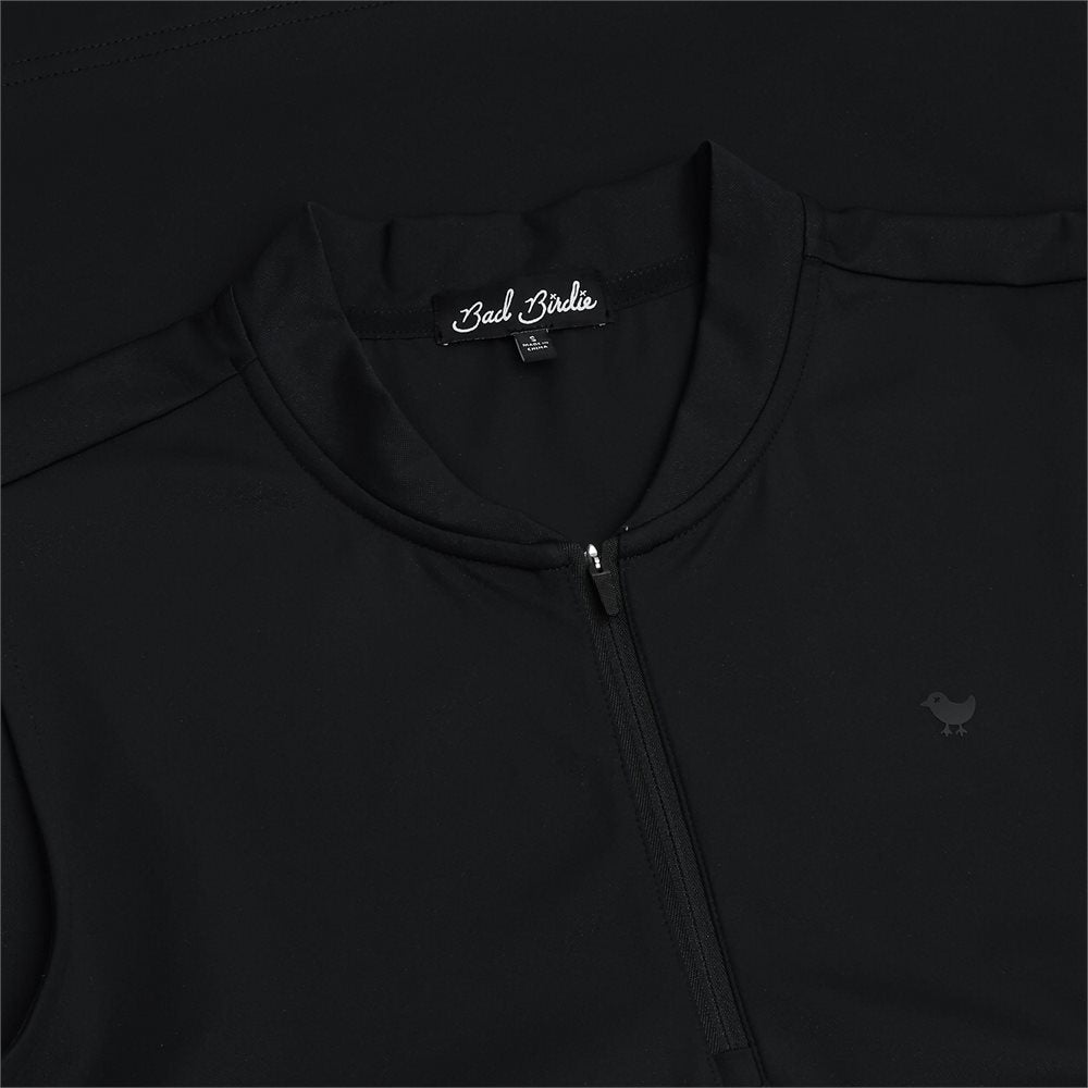 Women's Sleeveless 1/4 Zip Blade Collar Polo