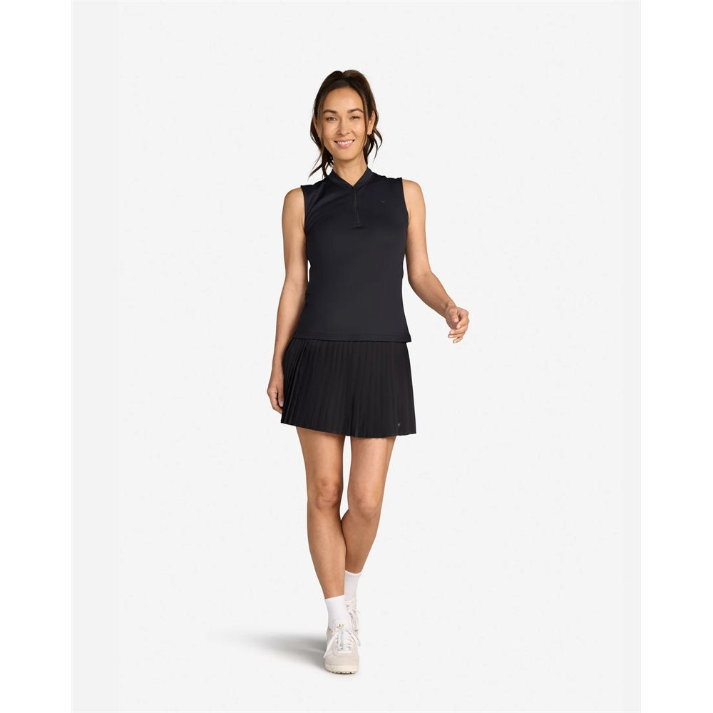 Women's Sleeveless 1/4 Zip Blade Collar Polo
