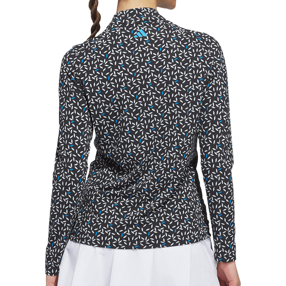 Women's Ultimate365 Printed Long Sleeve 1/4 Zip Mock Neck Polo