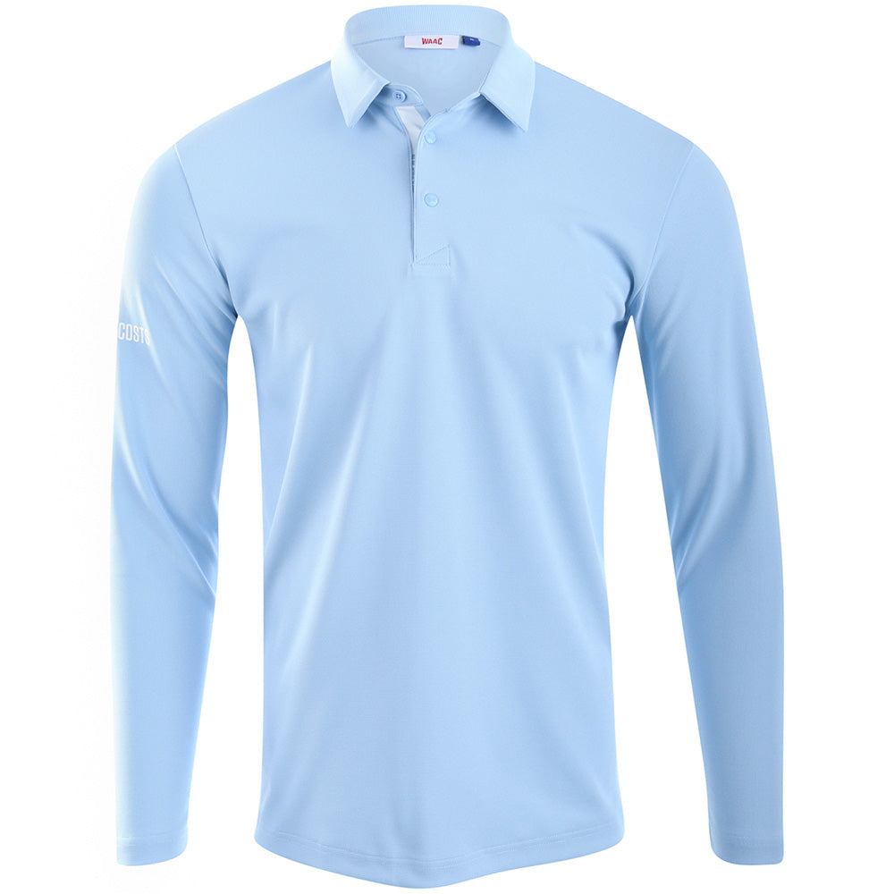 Logo Placket Long Sleeve Polo