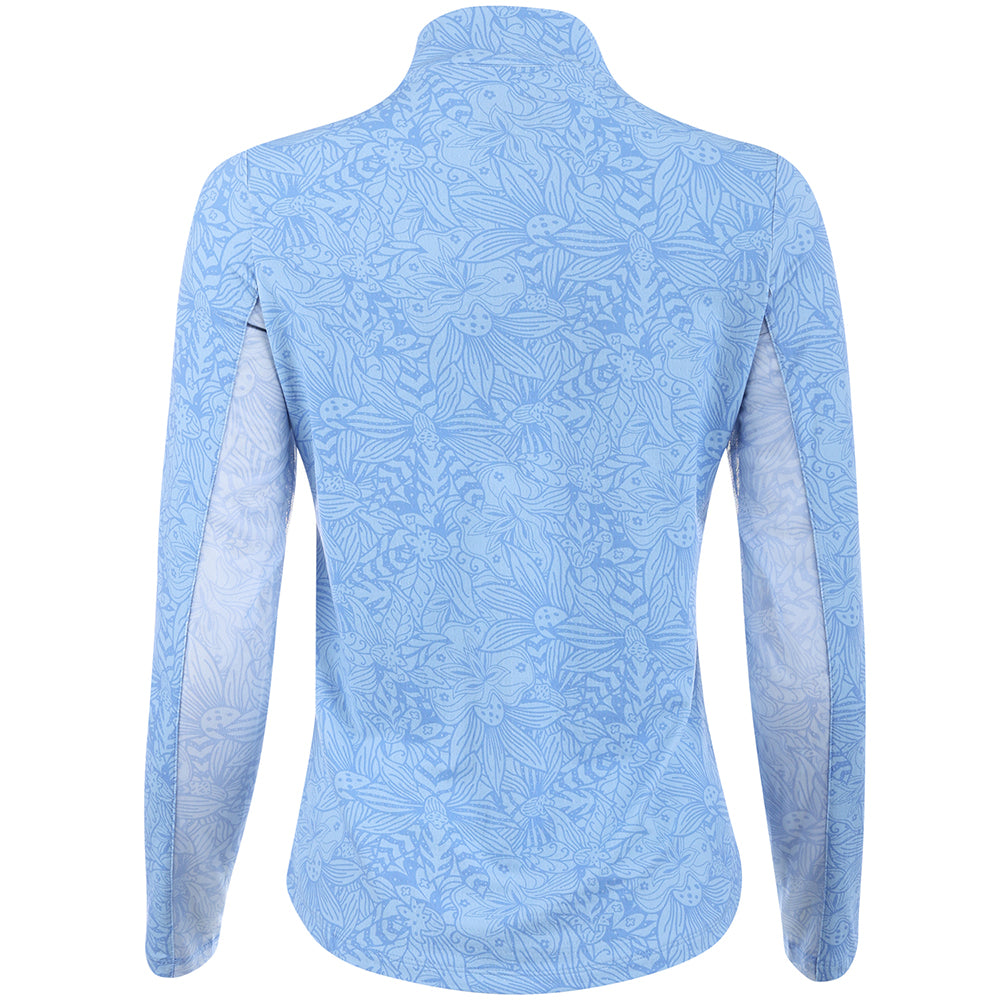 Women's Long Sleeve 1/4 Zip Mock Neck Top - Annie Print