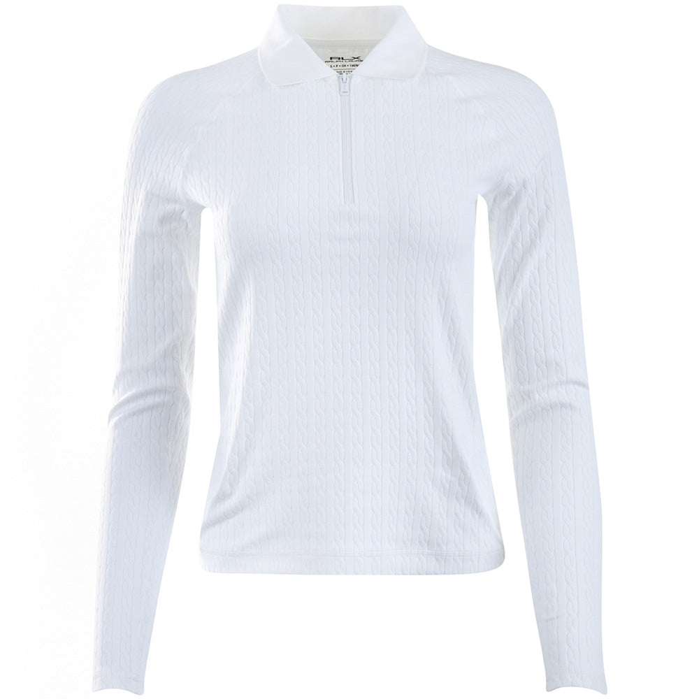 Women's Cable Long Sleeve 1/4 Zip Polo