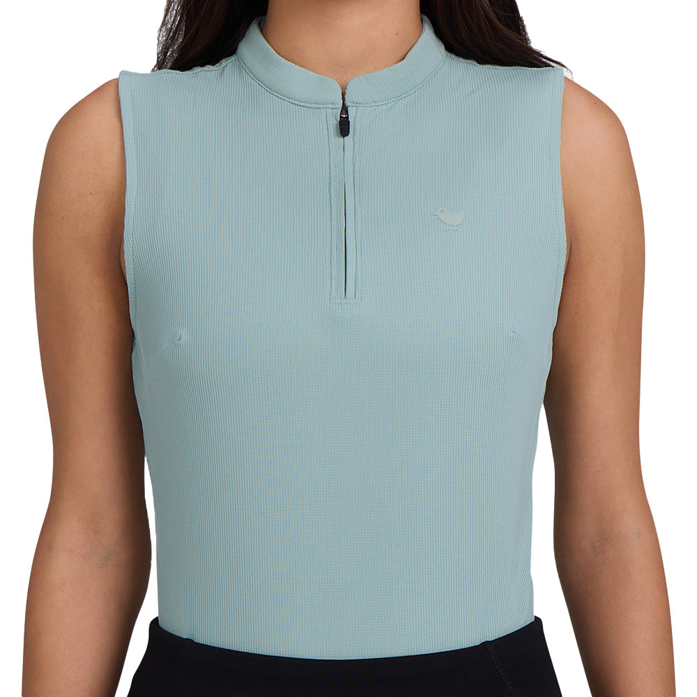 Women's Azalea Sleeveless 1/4 Zip Blade Collar Polo