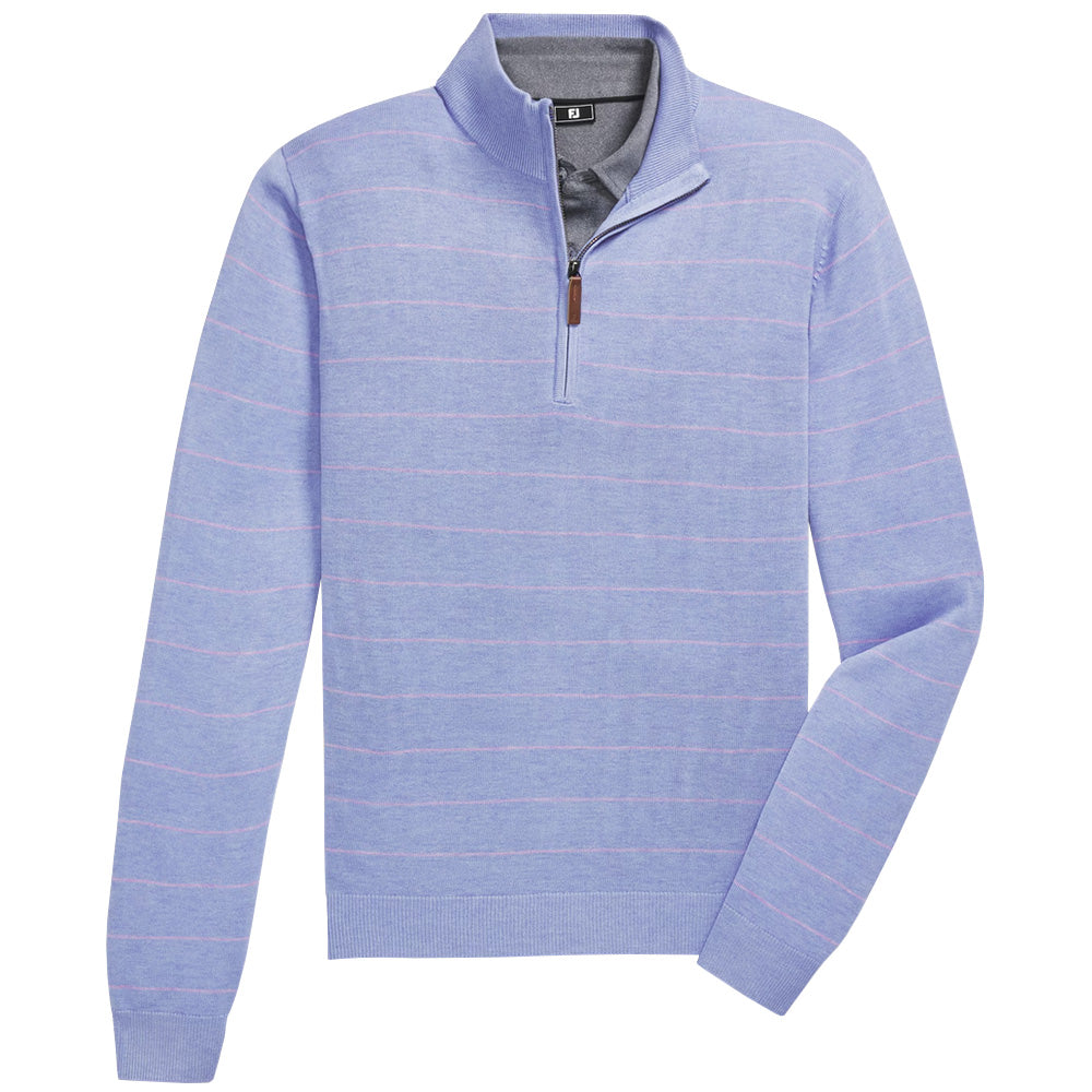 Wool Heather Stripe 1/4 Zip Sweater