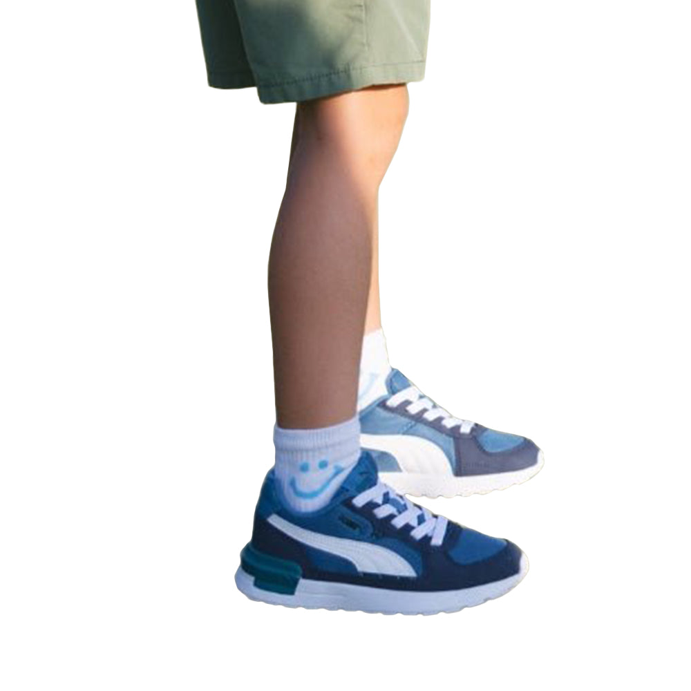Juniors' Blue Smiley Socks