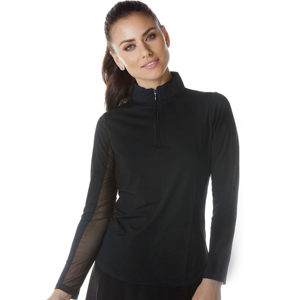 Women's Long Sleeve Mock Neck Top - Solid